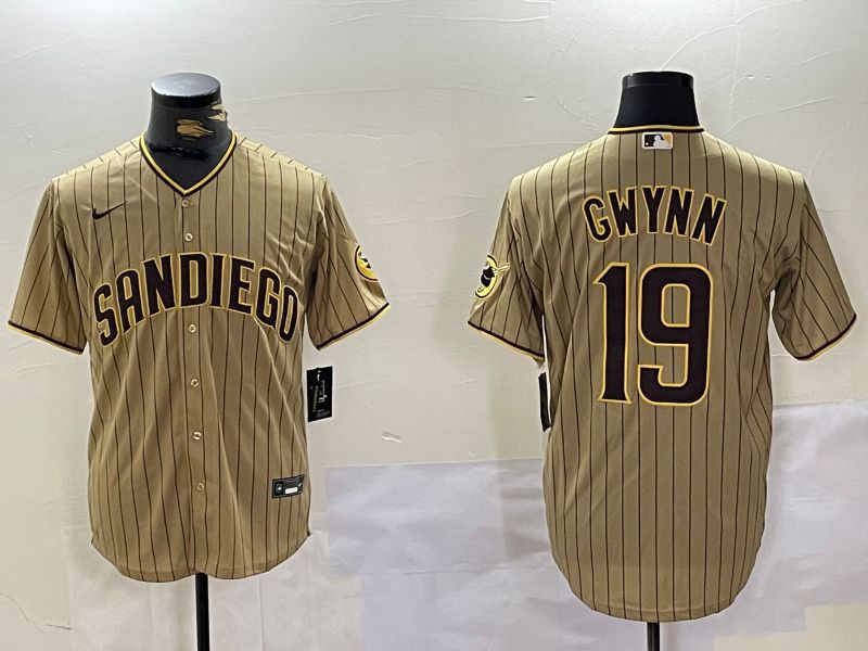 Men San Diego Padres #19 Gwynn Browm Stripe Game 2024 Nike MLB Jersey style 4